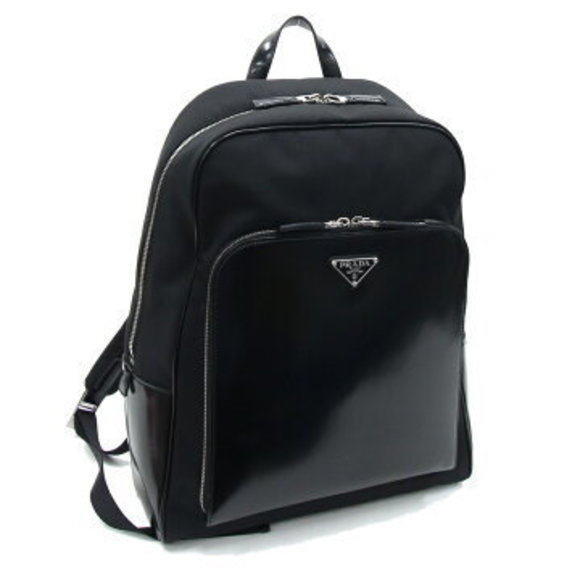 Prada Backpack Black Nylon Patent bag business - Picture 1 of 8
